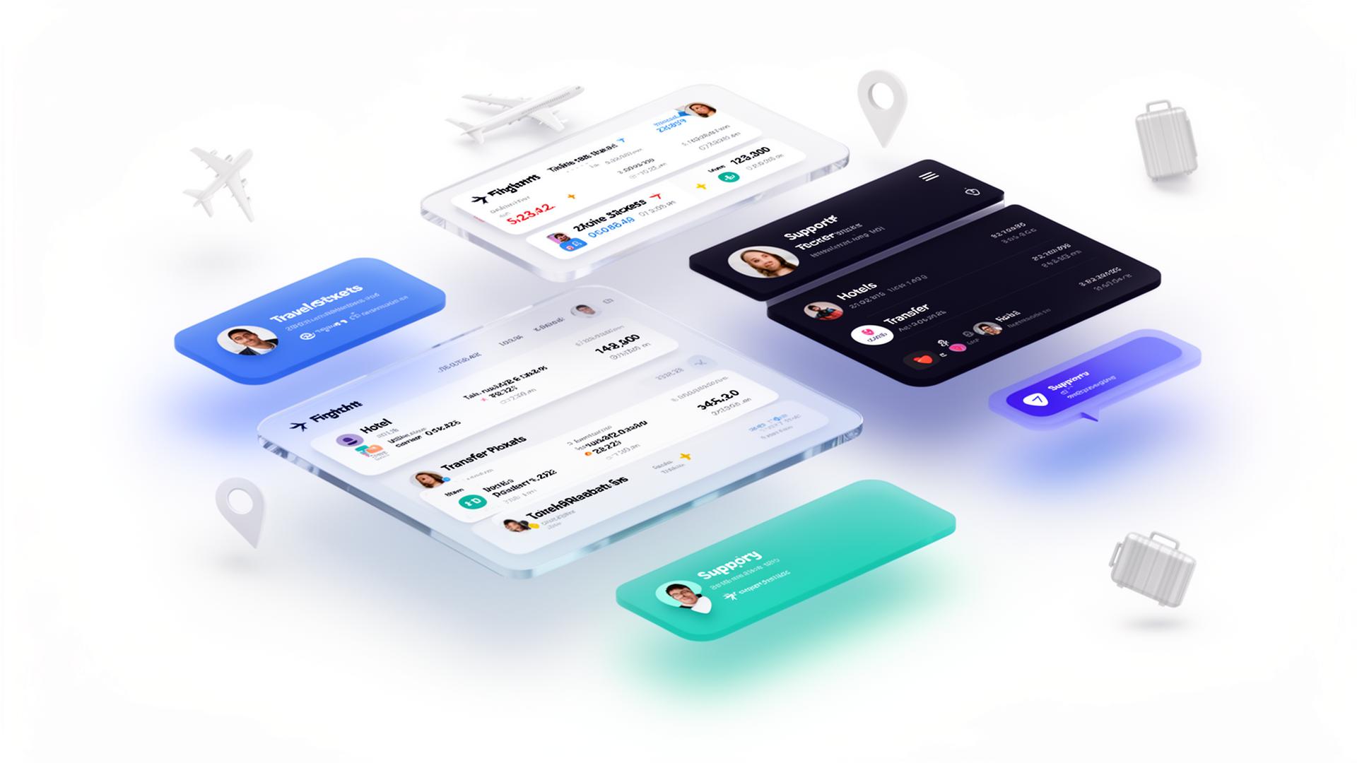 BehindTravel operations dashboard with flights, hotels and participants